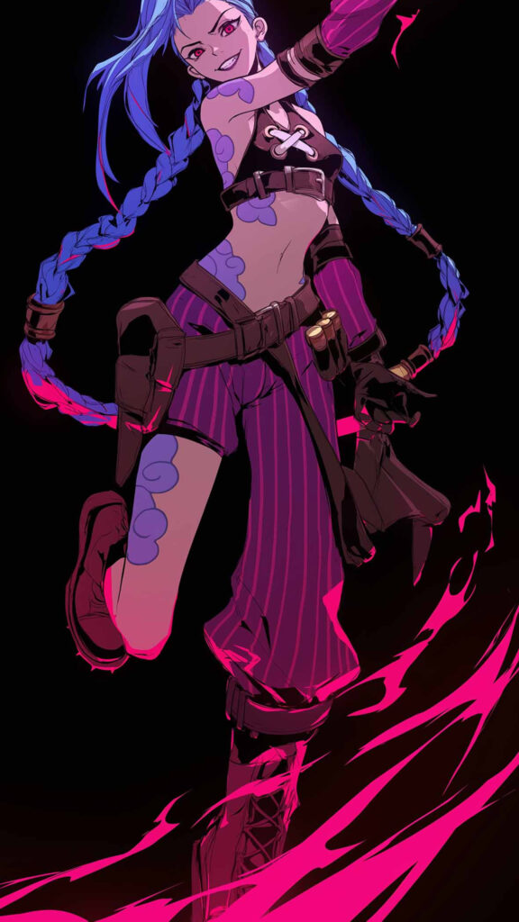 Jinx League of Legends Dynamic Action Mobile Wallpaper