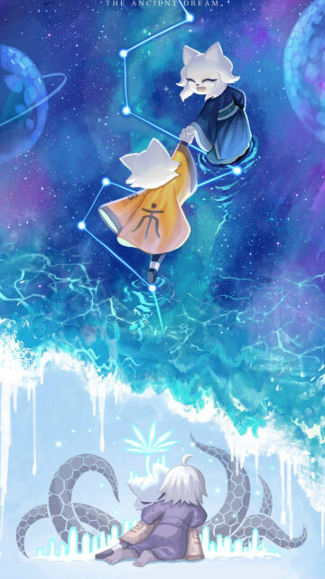 Fantasy Starry Sea Anime Characters Mobile Wallpaper