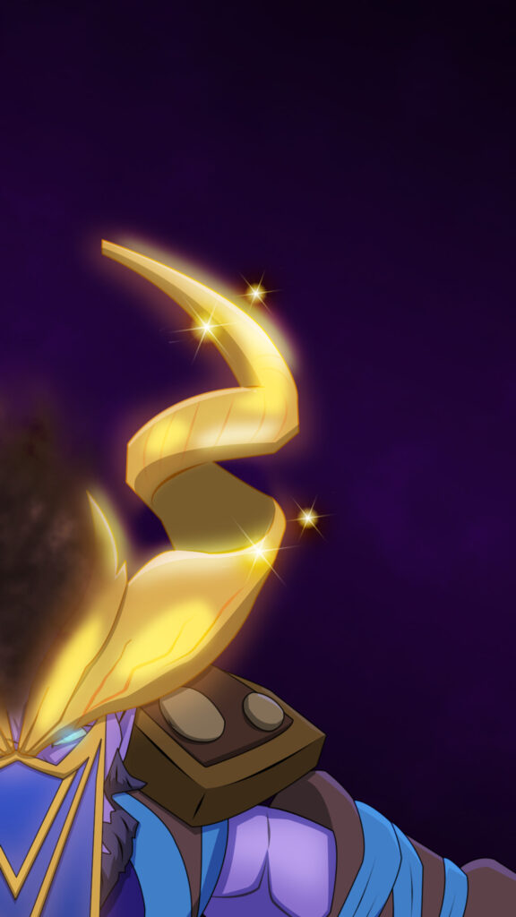 Fantasy Warrior Golden Horned Helmet Mobile Wallpaper