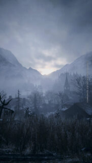 Resident Evil Village Snowy Alpine Village Mobile Wallpaper