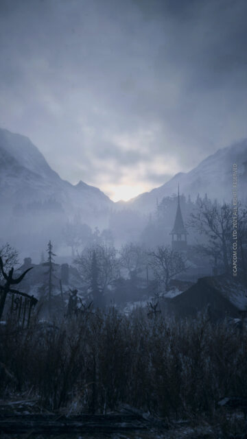 Resident Evil Village Snowy Alpine Village Mobile Wallpaper