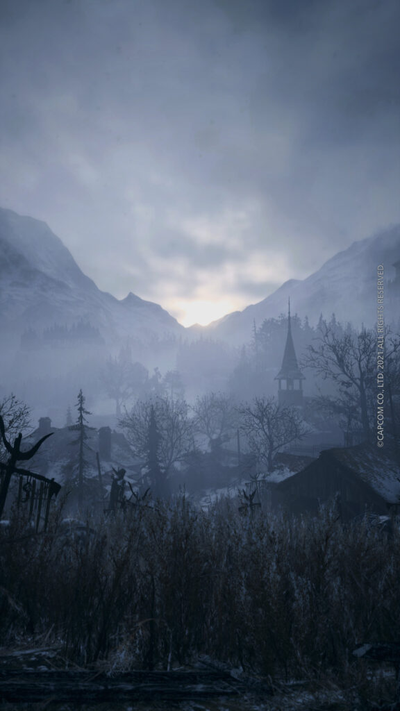 Resident Evil Village Snowy Alpine Village Mobile Wallpaper