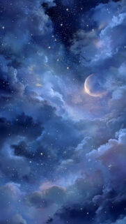 Crescent Moon Celestial Sky Aesthetic Spiritual Energy Wallpaper
