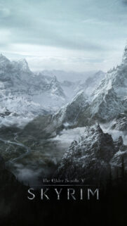 The Elder Scrolls V Skyrim Snowy Mountain Landscape Mobile Wallpaper