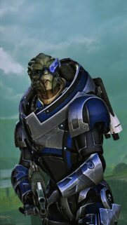 Garrus Vakarian Tactical Suit Portrait Mobile Wallpaper