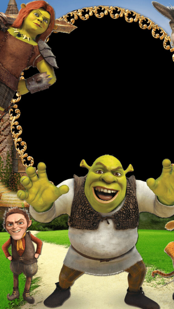 Shrek and Friends Themed Frame Mobile Wallpaper