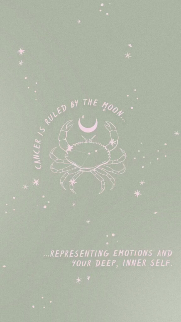 Cancer Zodiac Moon Symbolism Aesthetic Pastel Green Astrology Wallpaper