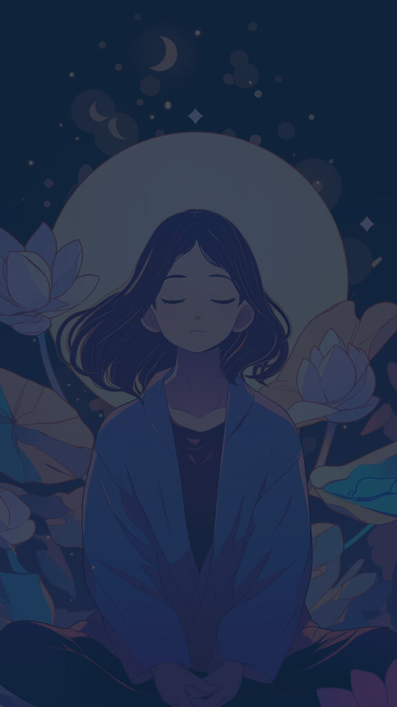 Serene Moon Meditation and Spiritual Energy Aesthetic Wallpaper