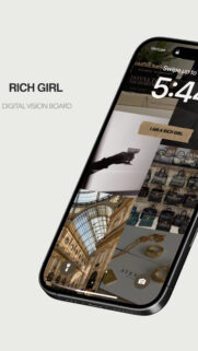 Rich Girl Aesthetic Vision Board for Wealth and Luxury Manifestation Wallpaper