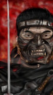 Menpo Mask Samurai Warrior Digital Art Mobile Wallpaper