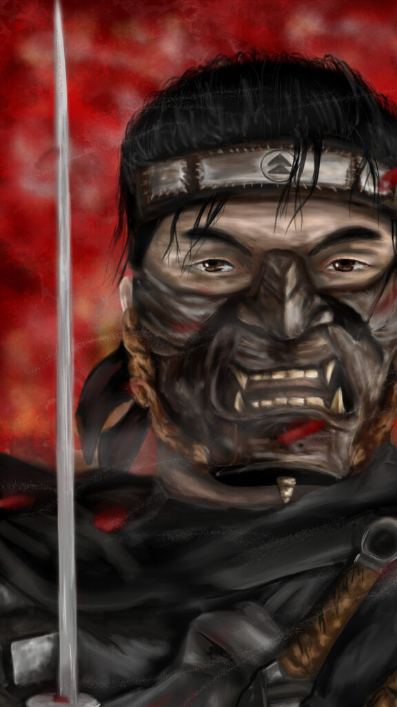 Menpo Mask Samurai Warrior Digital Art Mobile Wallpaper