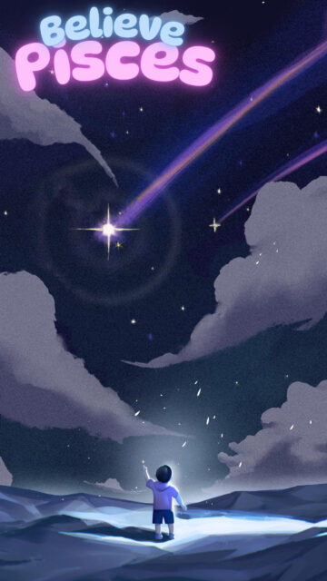 Believe Pisces Spiritual Zodiac Aesthetic Dreamy Night Sky Wallpaper