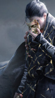 Mysterious Wuxia Warrior Masked Mobile Wallpaper