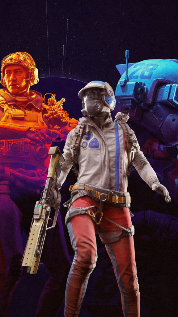 Sci-Fi Soldier Squad Dynamic Mobile Wallpaper