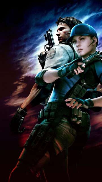 Chris Redfield and Jill Valentine Resident Evil Mobile Wallpaper