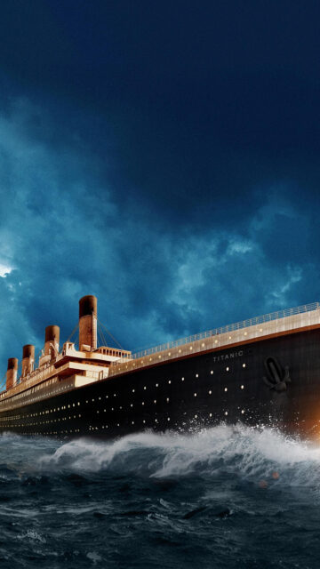 RMS Titanic Sailing at Sea Mobile Wallpaper