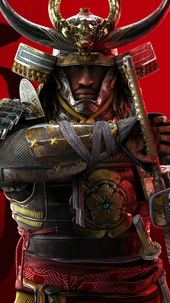 Yasuke Samurai Armor Detailed Portrait Mobile Wallpaper