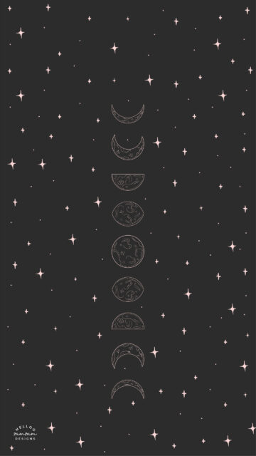 Minimalist Pink Moon Phase Spiritual Celestial Energy Phone Wallpaper