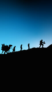 God of War Kratos and Atreus Silhouette Mobile Wallpaper