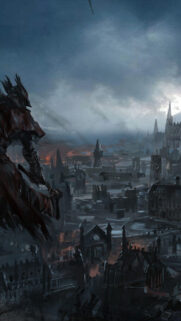 Dark Gothic Hunter Skyline Mobile Wallpaper