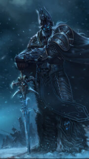 The Lich King Frozen Throne Warrior Mobile Wallpaper