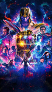 Thanos and Avengers Cosmic Battle 4K Mobile Wallpaper