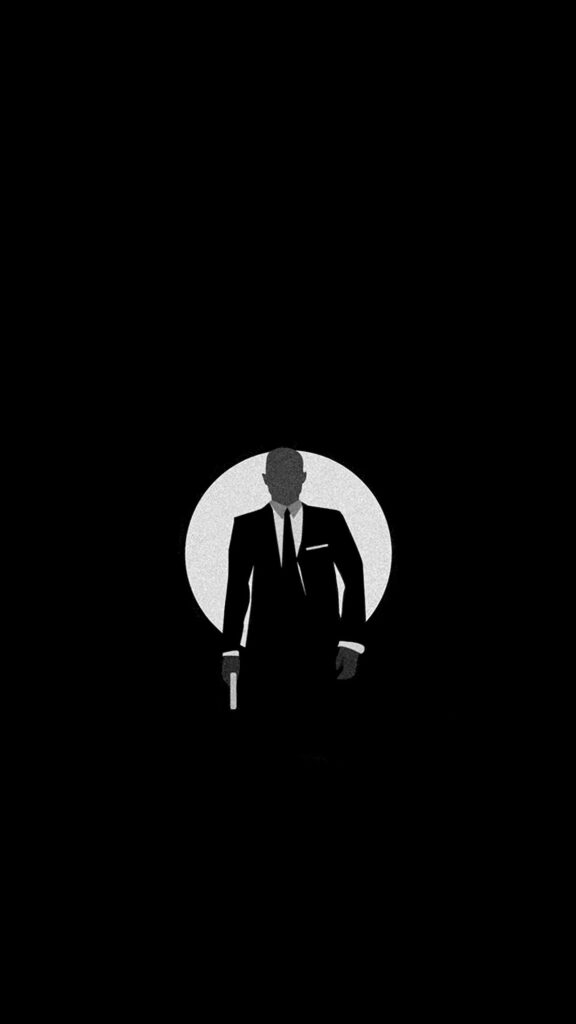 Minimalist Silhouette Man in Suit Mobile Wallpaper
