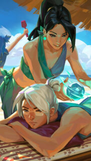 Sage and Jett Valorant Beach Scene Mobile Wallpaper