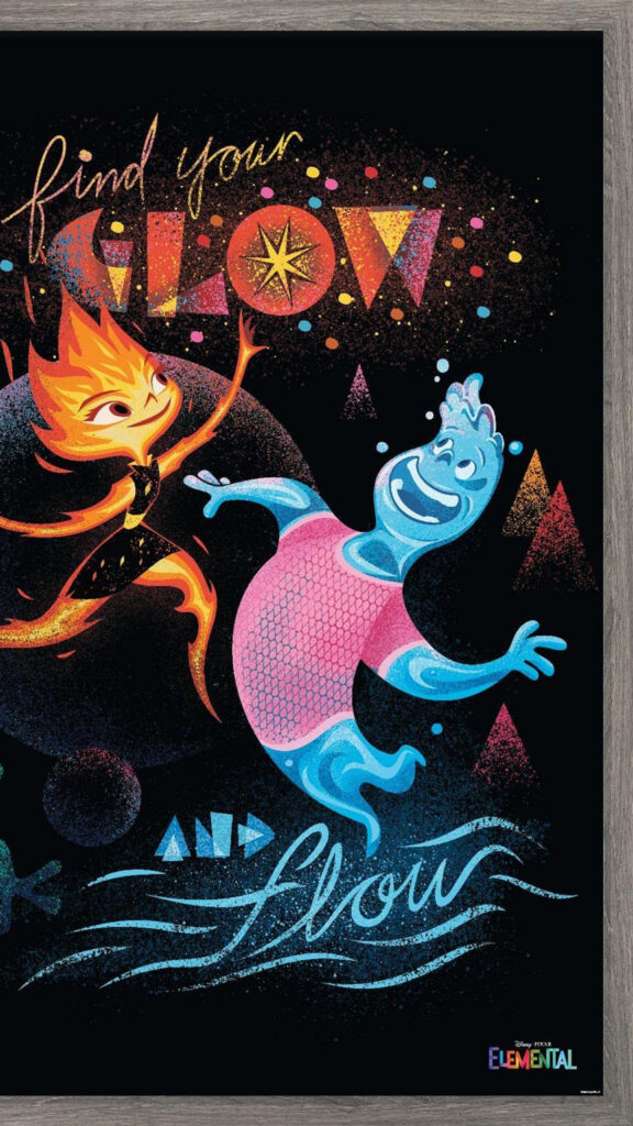 Disney Pixar Elemental Find Your Glow and Flow Mobile Wallpaper