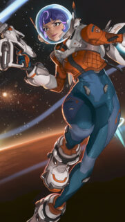 Juno Futuristic Space Explorer Mobile Wallpaper