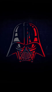 Minimalist Darth Vader Red and Grey Silhouette Mobile Wallpaper