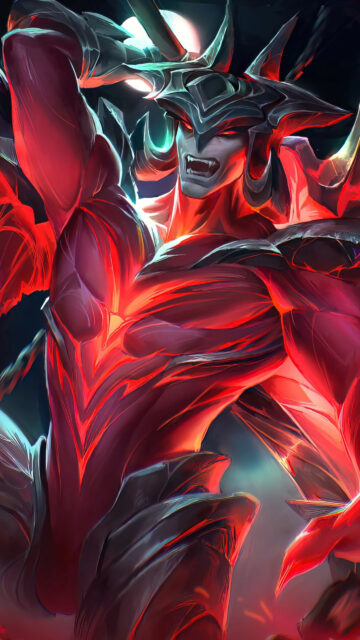 Aatrox League of Legends Red Demon Mobile Wallpaper