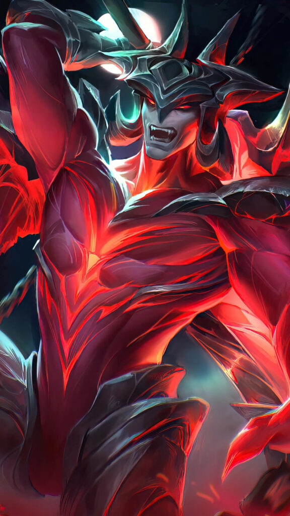 Aatrox League of Legends Red Demon Mobile Wallpaper
