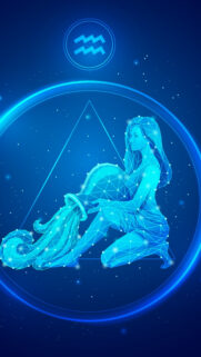 Aquarius Zodiac Constellation Art: Cosmic Air Sign Aesthetic Wallpaper