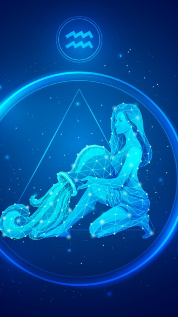 Aquarius Zodiac Constellation Art: Cosmic Air Sign Aesthetic Wallpaper