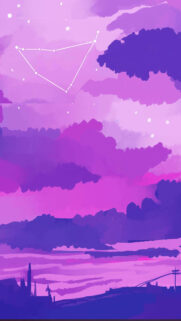 Mystical Capricorn Constellation Aesthetic Purple Sky Zodiac Wallpaper