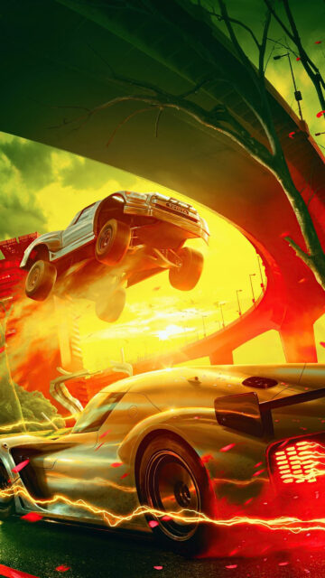 High Speed Racing Action Mobile Wallpaper