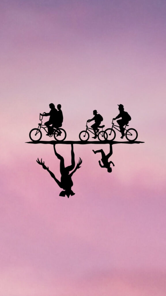 Minimalist Upside Down Silhouette Phone Wallpaper