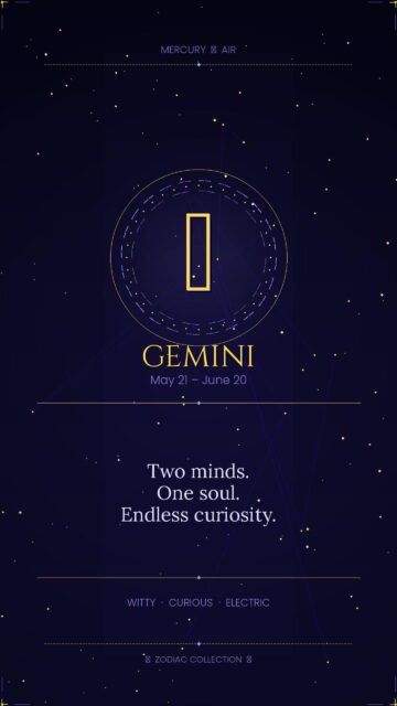 Gemini Zodiac Sign Aesthetic Spiritual Astrology Phone Wallpaper
