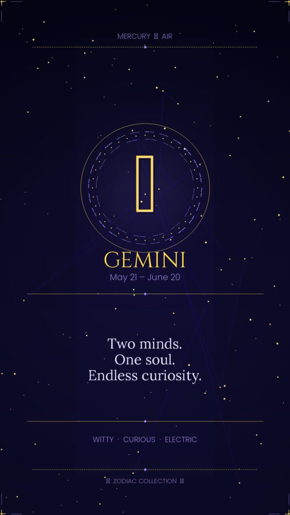 Gemini Zodiac Sign Aesthetic Spiritual Astrology Phone Wallpaper