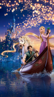 Tangled Rapunzel and Flynn Lantern Festival Mobile Wallpaper