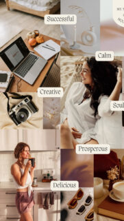Manifestation Vision Board and Aesthetic Life Goals Phone Wallpaper