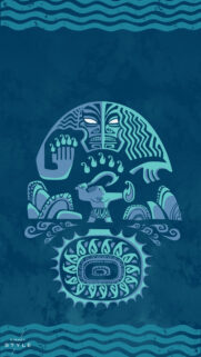 Maui and Moana Tribal Art Style Mobile Wallpaper