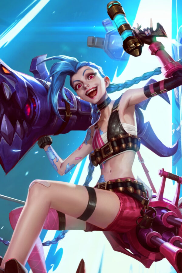 Jinx League of Legends Action Phone Wallpaper