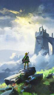 Link Looking at Ancient Ruins Mobile Wallpaper