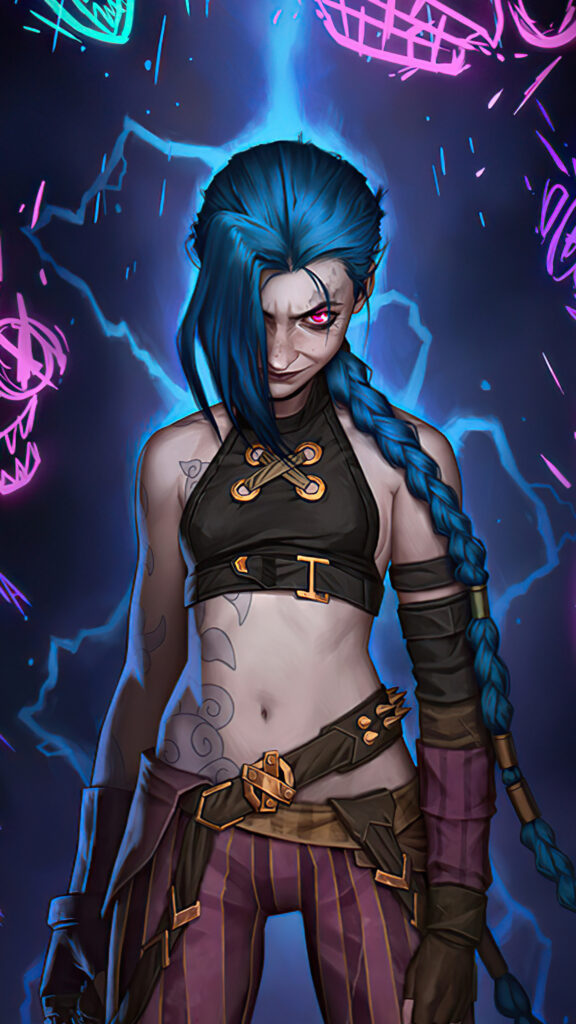 Jinx from Arcane Digital Art Phone Wallpaper