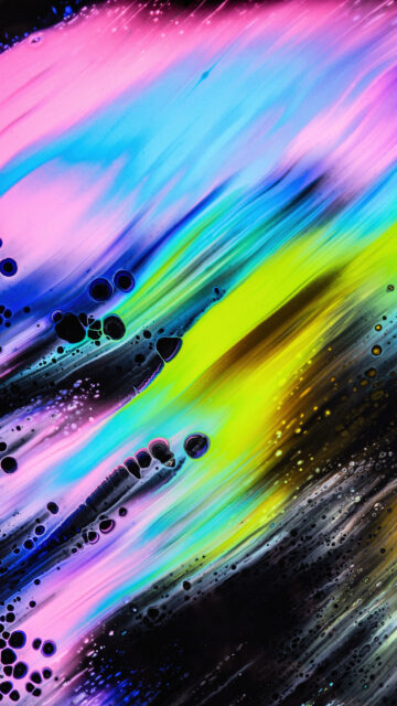 Abstract Neon Liquid Pouring Flow 4K Mobile Wallpaper
