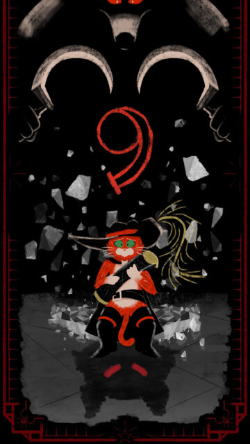 Puss in Boots Final Life Confrontation Art Mobile Wallpaper