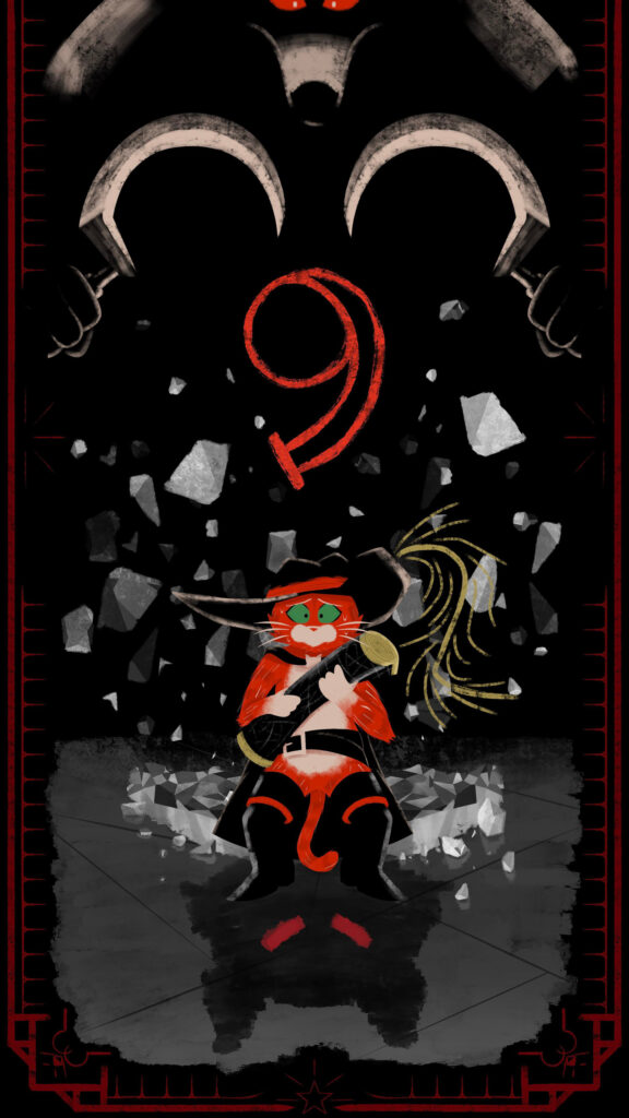 Puss in Boots Final Life Confrontation Art Mobile Wallpaper