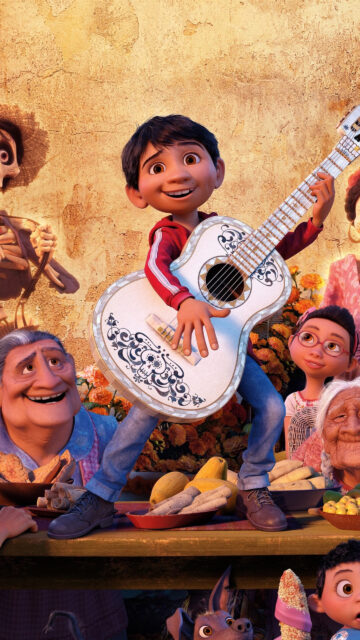 Miguel Rivera Playing Guitar From Coco Mobile Wallpaper